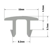 61-060-0 MODULAR SOLUTIONS PVC COVER PROFILE ROUNDED GRAY, 2M